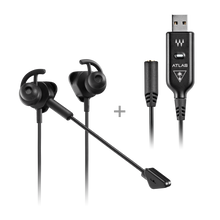 Load image into Gallery viewer, Battle Buds In-Ear Gaming Headset - Black/Silver - Atlas Edge Bundle
